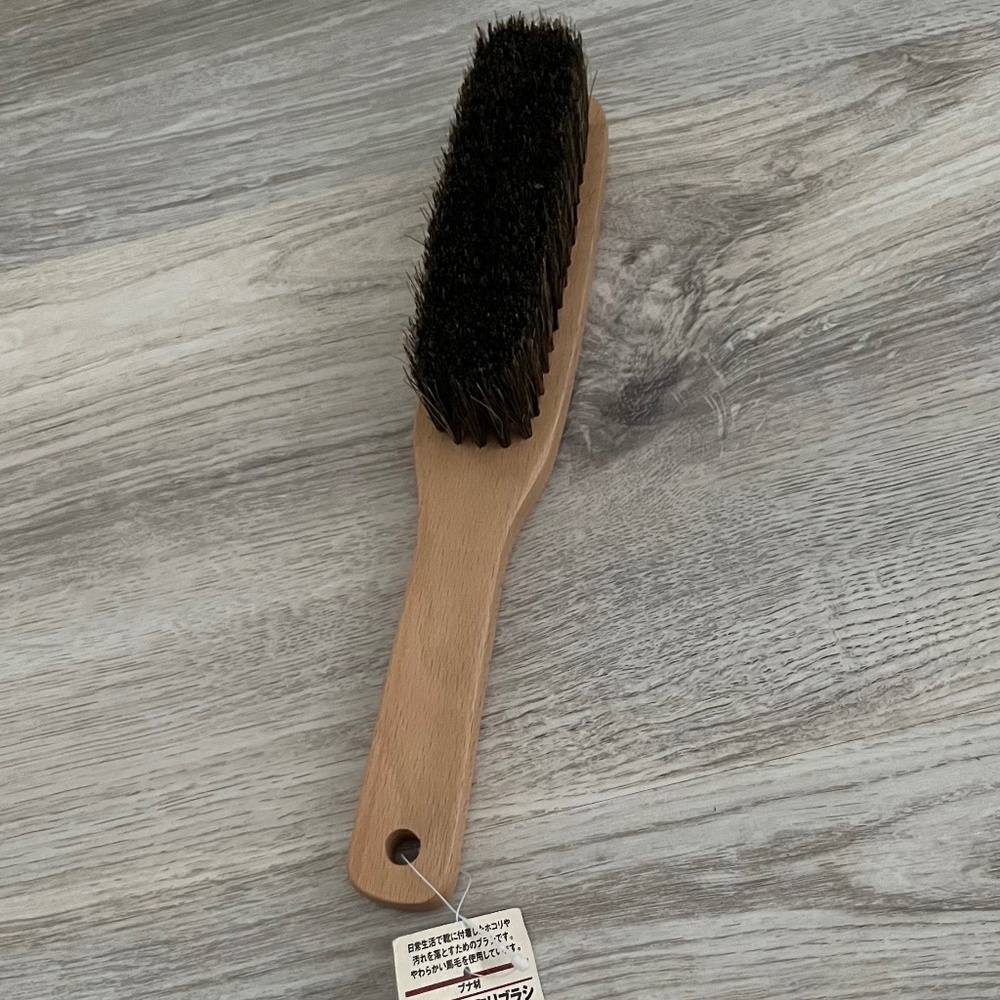 MUJI Shoe Dusting Brush – Natural Beech Wood & Horse Hair